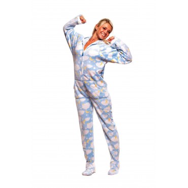 Sleepy Stars Hooded Adult Pajamas