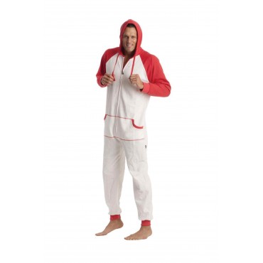 Red & White Sport Utility Adult onesie Pajamas