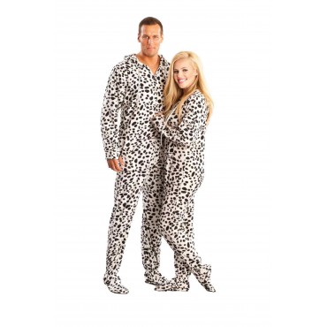 'White Dalmatians Adult Footed onesie Pajamas **SUPER SALE ITEM **